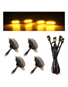4 Luces LED de Rejilla NYTKL para Automóvil Negro y Amarillo