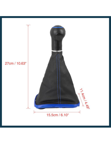 Perilla de Cambio 5 Velocidades TUCKBOLD Azul Cuero PVC 12mm