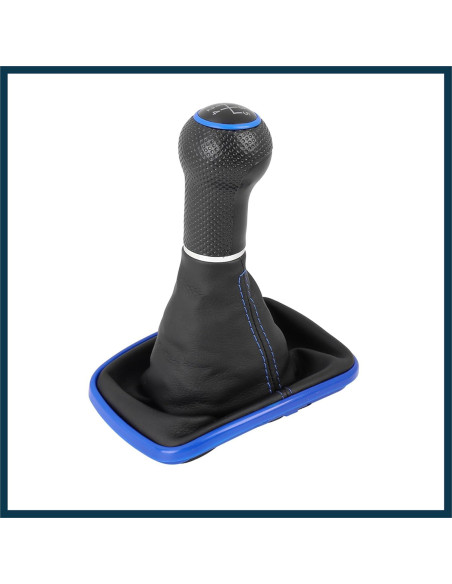 Perilla de Cambio 5 Velocidades TUCKBOLD Azul Cuero PVC 12mm