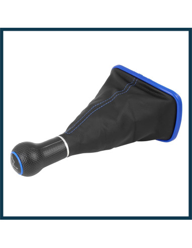 Perilla de Cambio 5 Velocidades TUCKBOLD Azul Cuero PVC 12mm