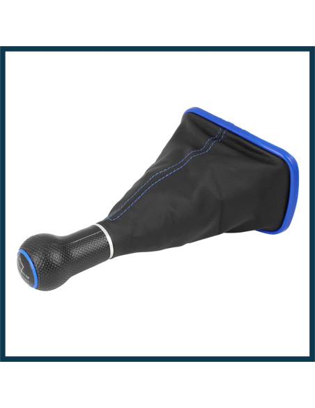 Perilla de Cambio 5 Velocidades TUCKBOLD Azul Cuero PVC 12mm