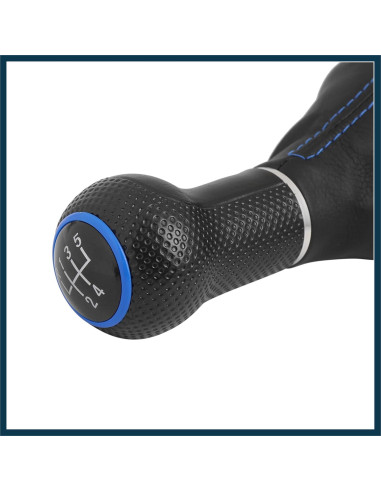 Perilla de Cambio 5 Velocidades TUCKBOLD Azul Cuero PVC 12mm