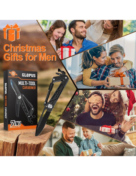 Multiherramienta GLOPUS 6 en 1 con mosquetón y cuchillo
