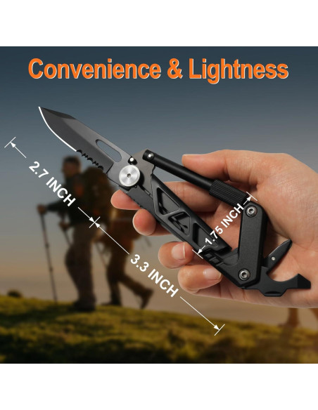 Multiherramienta GLOPUS 6 en 1 con mosquetón y cuchillo