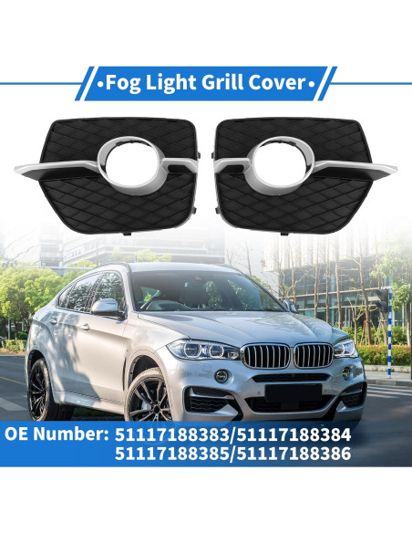 Juego de Rejilla de Luz Antiniebla VekAuto para BMW X6 2008-2014