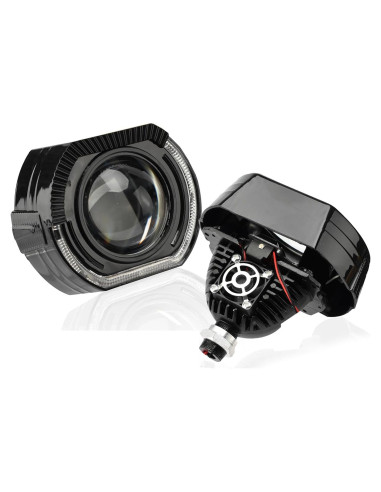 Lente de Proyector HDYEGIOU 3.0" con Ojos de Ángel Amarillos