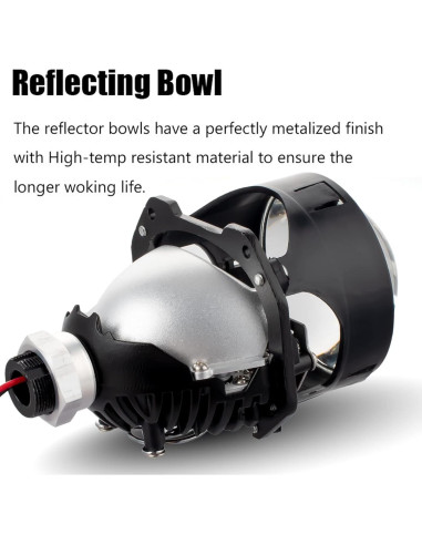 Lente de Proyector HDYEGIOU 3.0" con Ojos de Ángel Amarillos