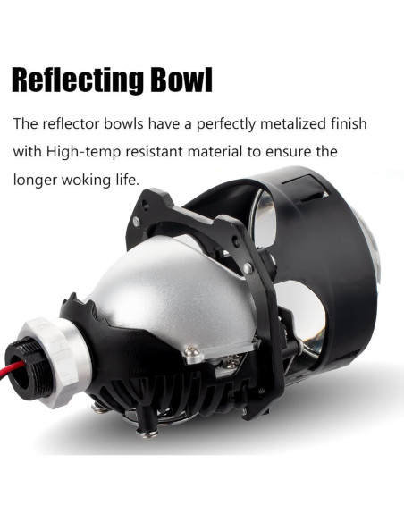 Lente de Proyector HDYEGIOU 3.0" con Ojos de Ángel Amarillos