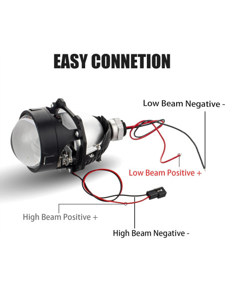 Lente de Proyector HDYEGIOU 3.0" con Ojos de Ángel Amarillos