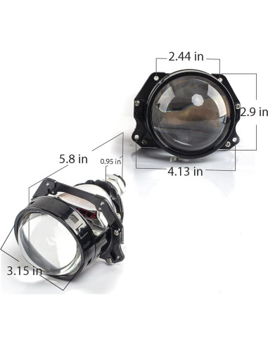Lente de Proyector HDYEGIOU 3.0" con Ojos de Ángel Amarillos
