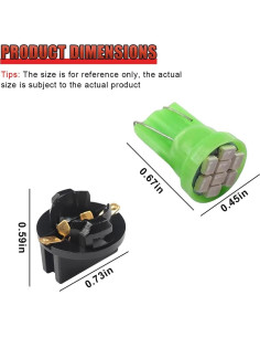 20 Bombillas LED T10 GAOLAOSY Verde 12V 200 Lúmenes 2