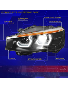 Faros Proyector LED Secuencial DNA MOTORING HL-3D-X3-BK 2
