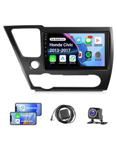 Estéreo de Coche Leadfan para Honda Civic 2013-2017, 9" Carplay
