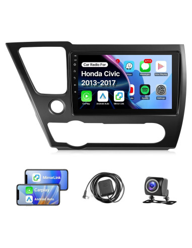 Estéreo de Coche Leadfan para Honda Civic 2013-2017, 9" Carplay