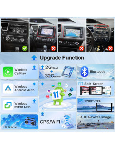 Estéreo de Coche Leadfan para Honda Civic 2013-2017, 9" Carplay 2