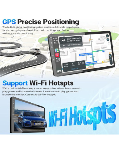 Estéreo de Coche Leadfan para Honda Civic 2013-2017, 9" Carplay