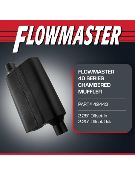 Silenciador Flowmaster Serie 40 2.25" Entrada/Salida Desplazada
