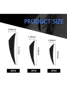Kit de Spoilers para Autos MLY 6 Piezas Anticolisión Negro 2