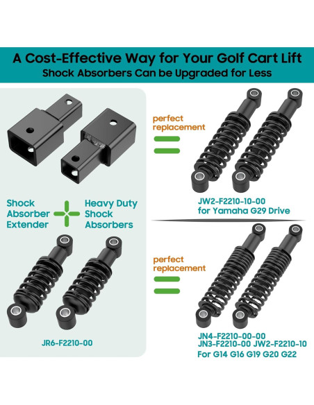 Amortiguador trasero 10L0L para carrito de golf Yamaha G29/G14/G16/G19/G20/G22