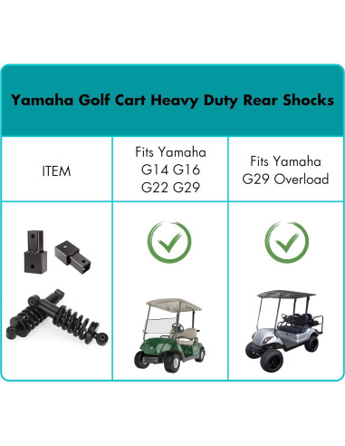 Amortiguador trasero 10L0L para carrito de golf Yamaha G29/G14/G16/G19/G20/G22
