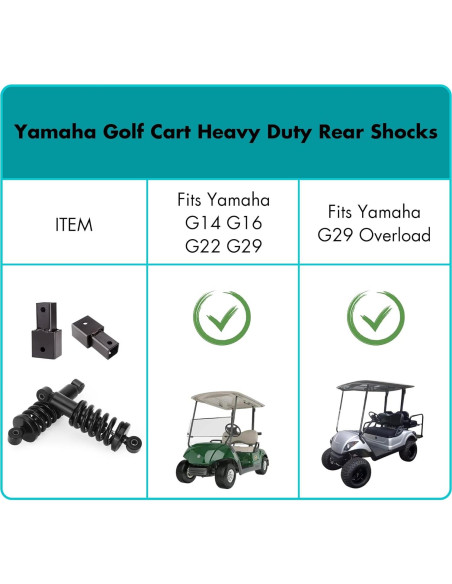 Amortiguador trasero 10L0L para carrito de golf Yamaha G29/G14/G16/G19/G20/G22
