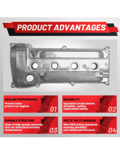 Cubierta de Válvula de Motor ProRefine 2.4L Compatible Toyota 2