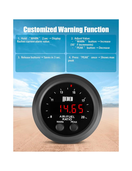 Medidor de Relación Aire/Combustible AFR LSU 4.9 52mm LED