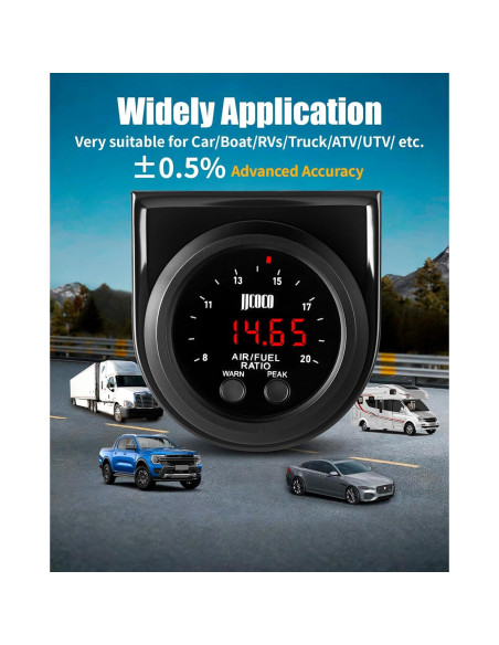 Medidor de Relación Aire/Combustible AFR LSU 4.9 52mm LED