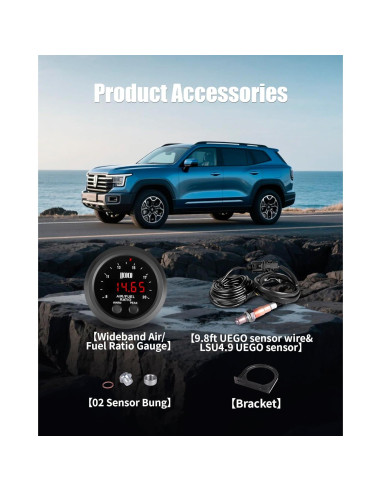 Medidor de Relación Aire/Combustible AFR LSU 4.9 52mm LED