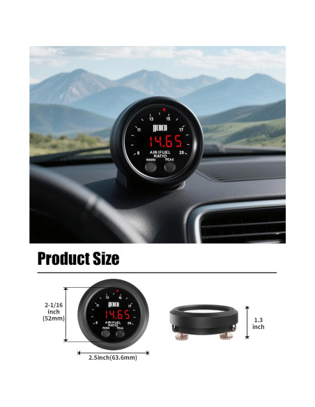 Medidor de Relación Aire/Combustible AFR LSU 4.9 52mm LED