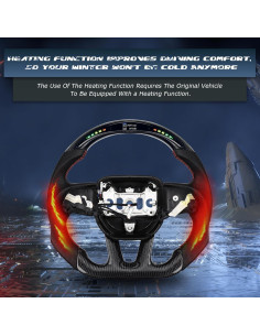 Volante de Fibra de Carbono VOONKE con LED y Calefacción 35cm 2