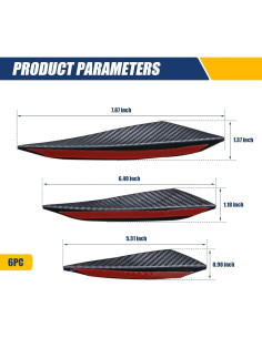 Kit de Spoiler Frontal Yumfugu 6 PCS PVC Carbono Negro 2