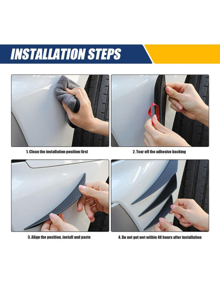 Kit de Spoiler Frontal Yumfugu 6 PCS PVC Carbono Negro