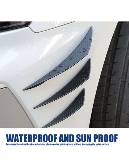Kit de Spoiler Frontal Yumfugu 6 PCS PVC Carbono Negro