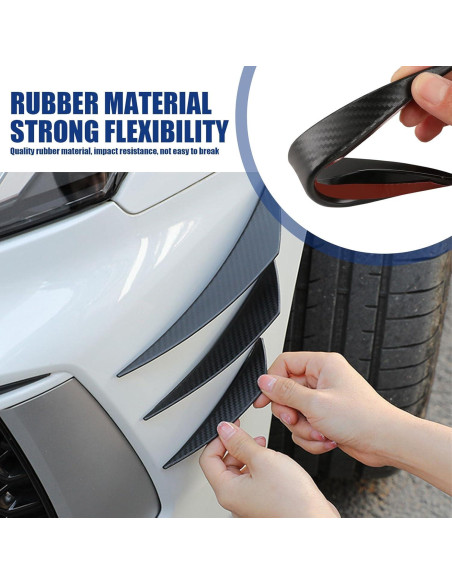 Kit de Spoiler Frontal Yumfugu 6 PCS PVC Carbono Negro
