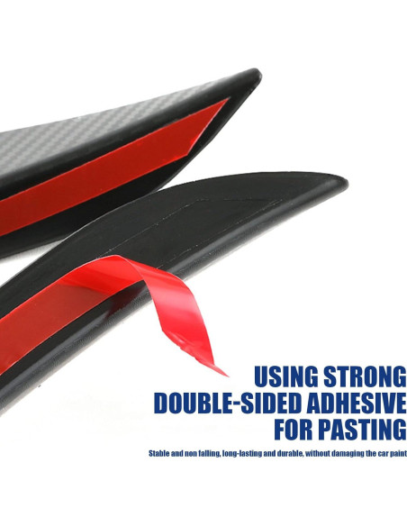 Kit de Spoiler Frontal Yumfugu 6 PCS PVC Carbono Negro