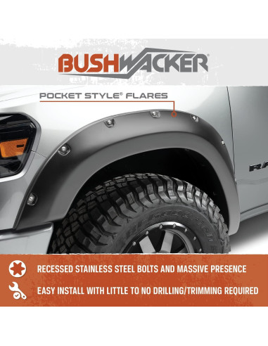 Guardabarros Bushwacker Estilo Pocket para Volkswagen Amarok 2011-2016