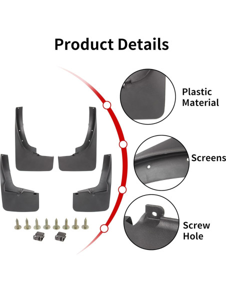 Guardabarros Delanteros y Traseros GONMOT para Ford Ranger 2019-2023