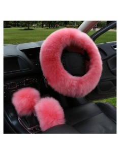 Funda de Volante de Lana Pura Ohleats 38 cm Rosa 3 Piezas