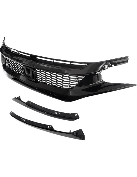 Rejilla del Capó Panal Negra Brillante Honda Civic 2016-2018