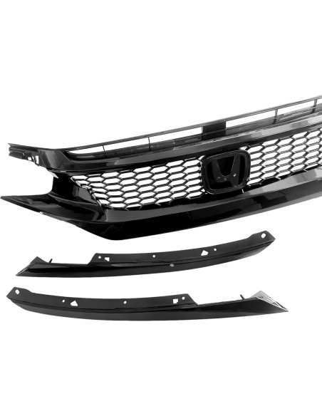 Rejilla del Capó Panal Negra Brillante Honda Civic 2016-2018