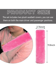 Almohadillas para Cinturón de Seguridad Suvnie 2 PCS Rosa 2