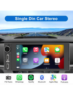 Estéreo de Coche 1 Din Limingde 6" Bluetooth CarPlay Android Auto 2