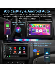 Estéreo Doble Din Adapter-Universe 7" con CarPlay y DVD 2