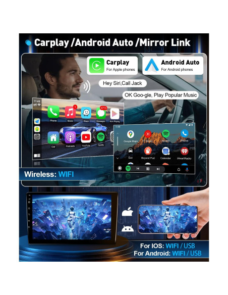 Estéreo de Coche Leadfan para Ford Fiesta 2009-2014, Pantalla 9"