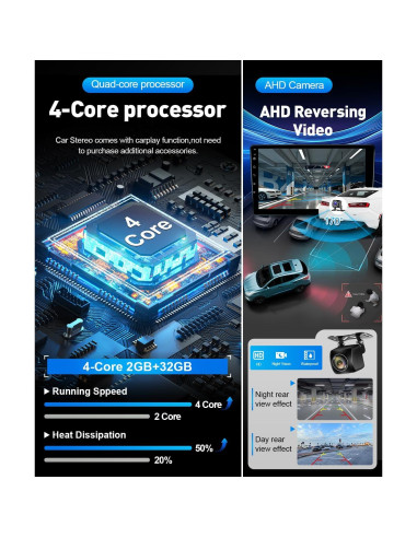 Estéreo de Coche Leadfan para Ford Fiesta 2009-2014, Pantalla 9"