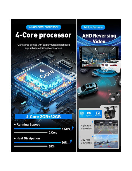 Estéreo de Coche Leadfan para Ford Fiesta 2009-2014, Pantalla 9"