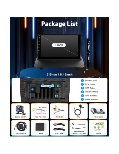 Estéreo de Coche Leadfan para Ford Fiesta 2009-2014, Pantalla 9"