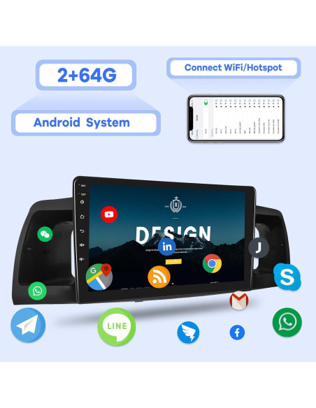 Radio Android EKAT 2+64GB para Toyota Corolla EX 2007-2012
