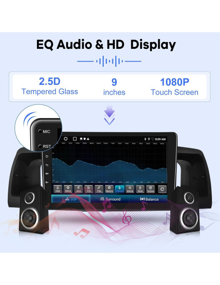 Radio Android EKAT 2+64GB para Toyota Corolla EX 2007-2012